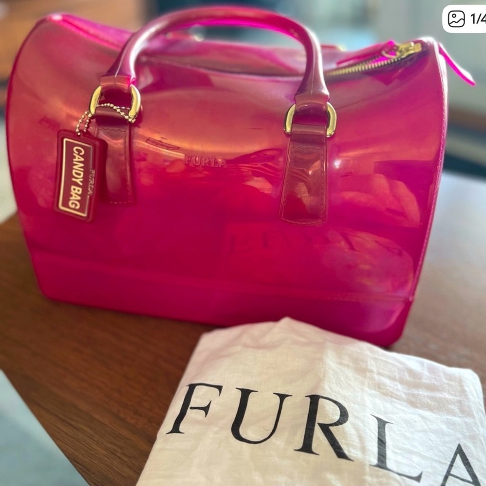 Furla Hot Pink Glossy Candy Satchel